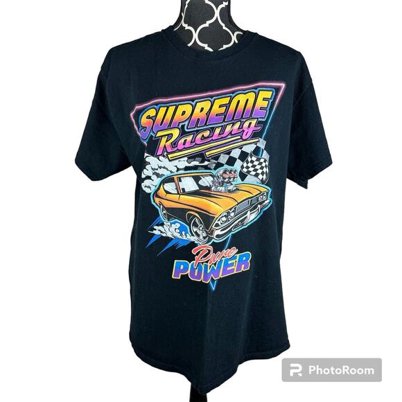 DOM Supreme Racing Pure Power Graphic Tee Mens Sz L - Picture 1 of 4